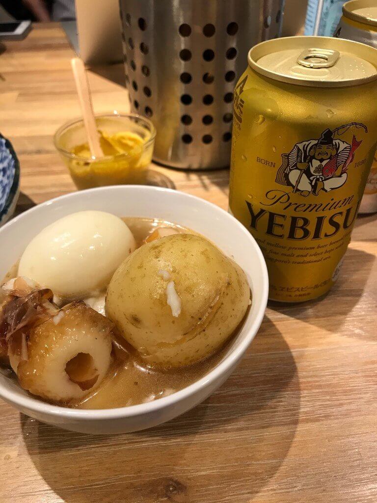 エビスビールとおでん