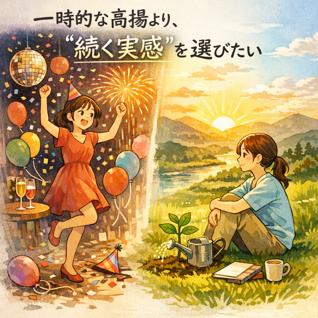 一時的な高揚より、“続く実感”を選びたい